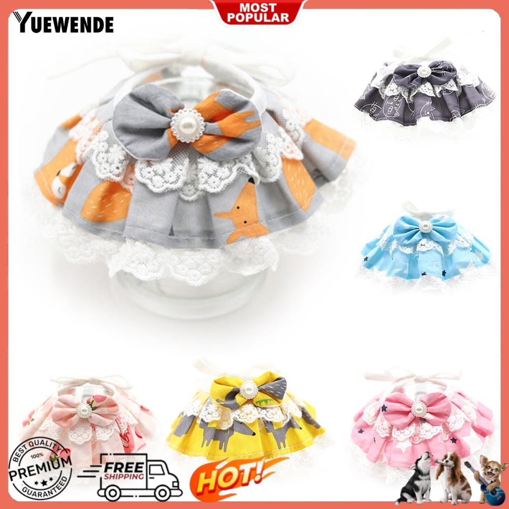 Vòng Cổ Họa Tiết Hoa Thắt Nơ Xinh Xắn Cho Thú Cưng