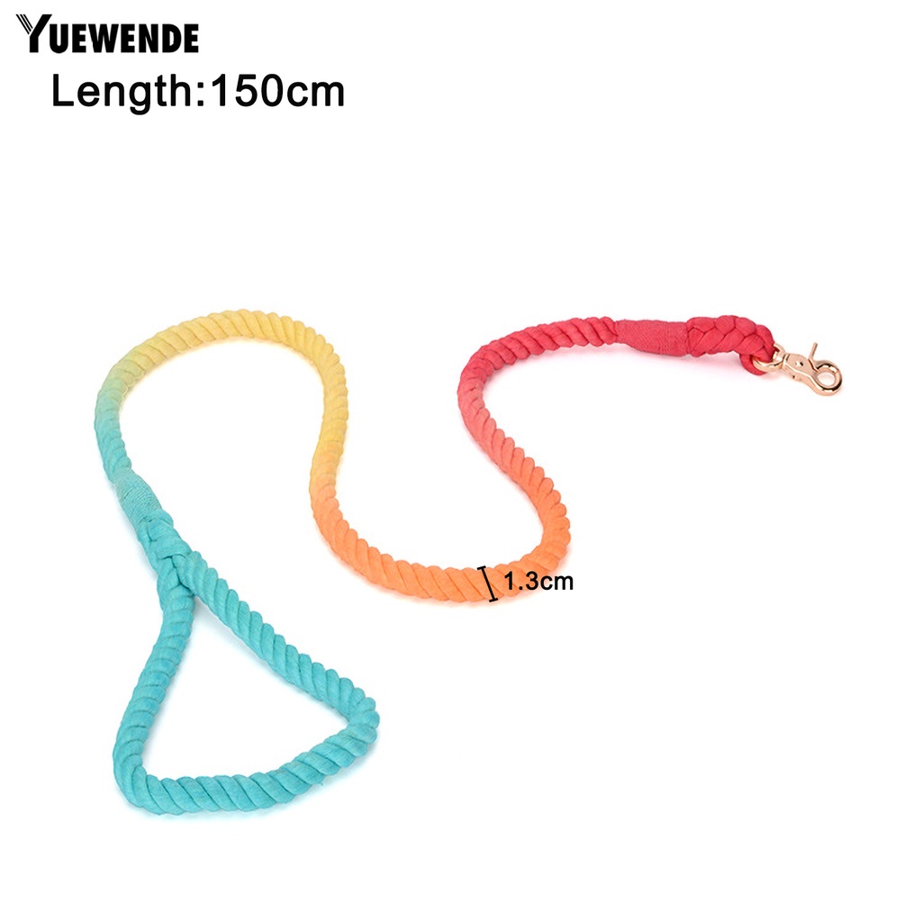 Dây Dắt Thú Cưng Đi Dạo Bằng Sợi Cotton Bện Màu Gradient Chống Mòn Tiện Dụng