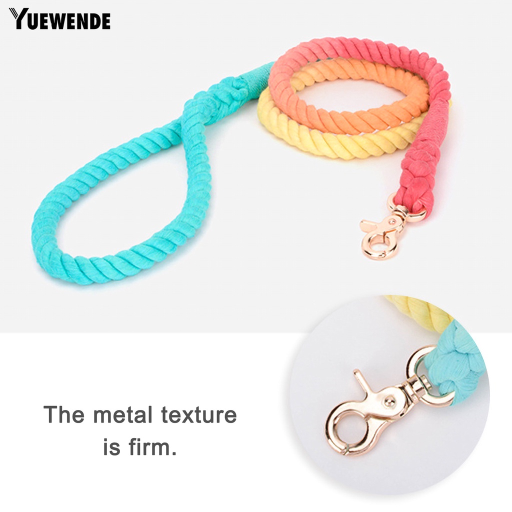 Dây Dắt Thú Cưng Đi Dạo Bằng Sợi Cotton Bện Màu Gradient Chống Mòn Tiện Dụng