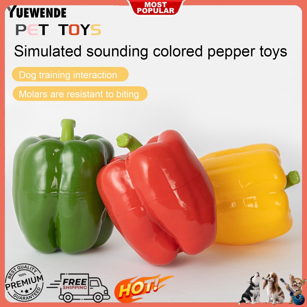 Đồ Chơi Nhai Hình Quả Ớt Nhiều Màu Sắc Tích Hợp Tiếng Kêu Vui Nhộn Cho Thú Cưng