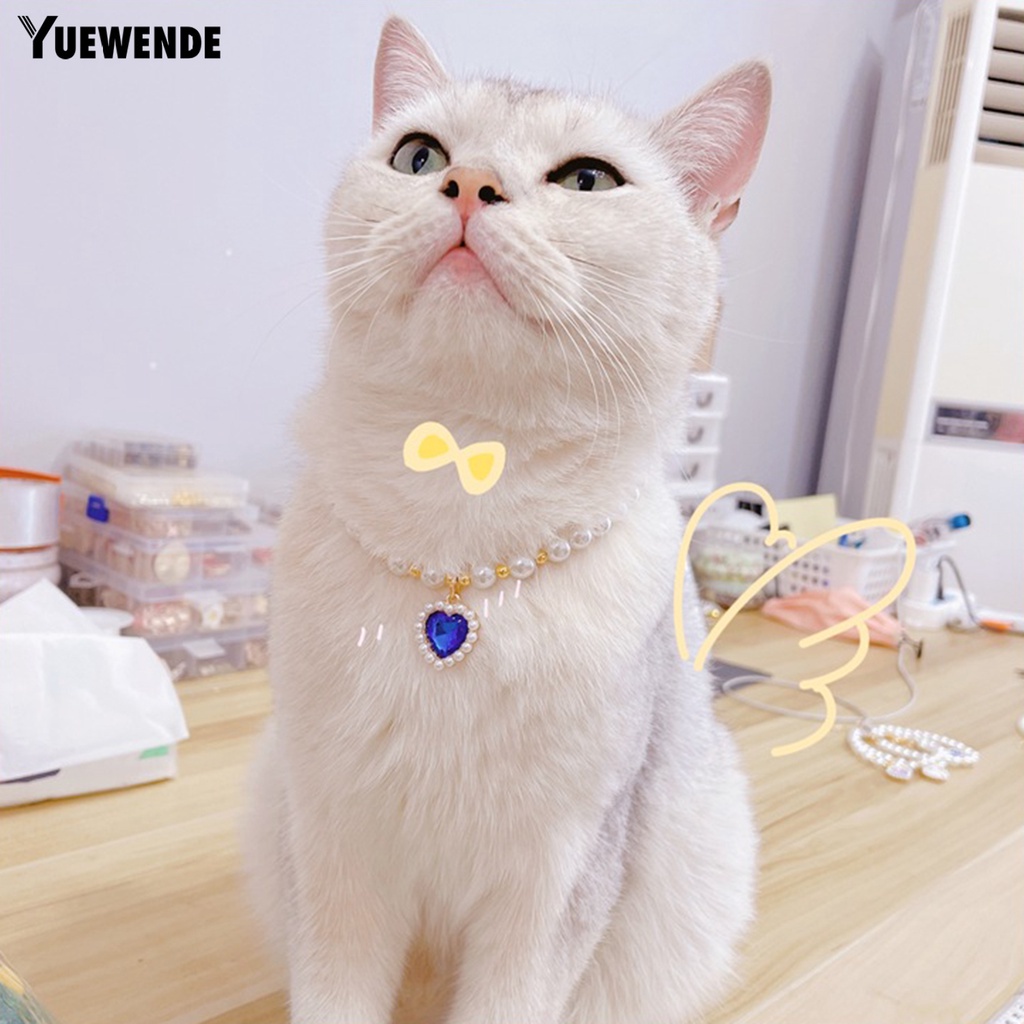 Yr.t Vòng Cổ Ngọc Trai Nhân Tạo Siêu Nhẹ Không Gây Kích Ứng Có Khóa Tôm Hùm Bằng Nhựa Resin Cho Thú Cưng