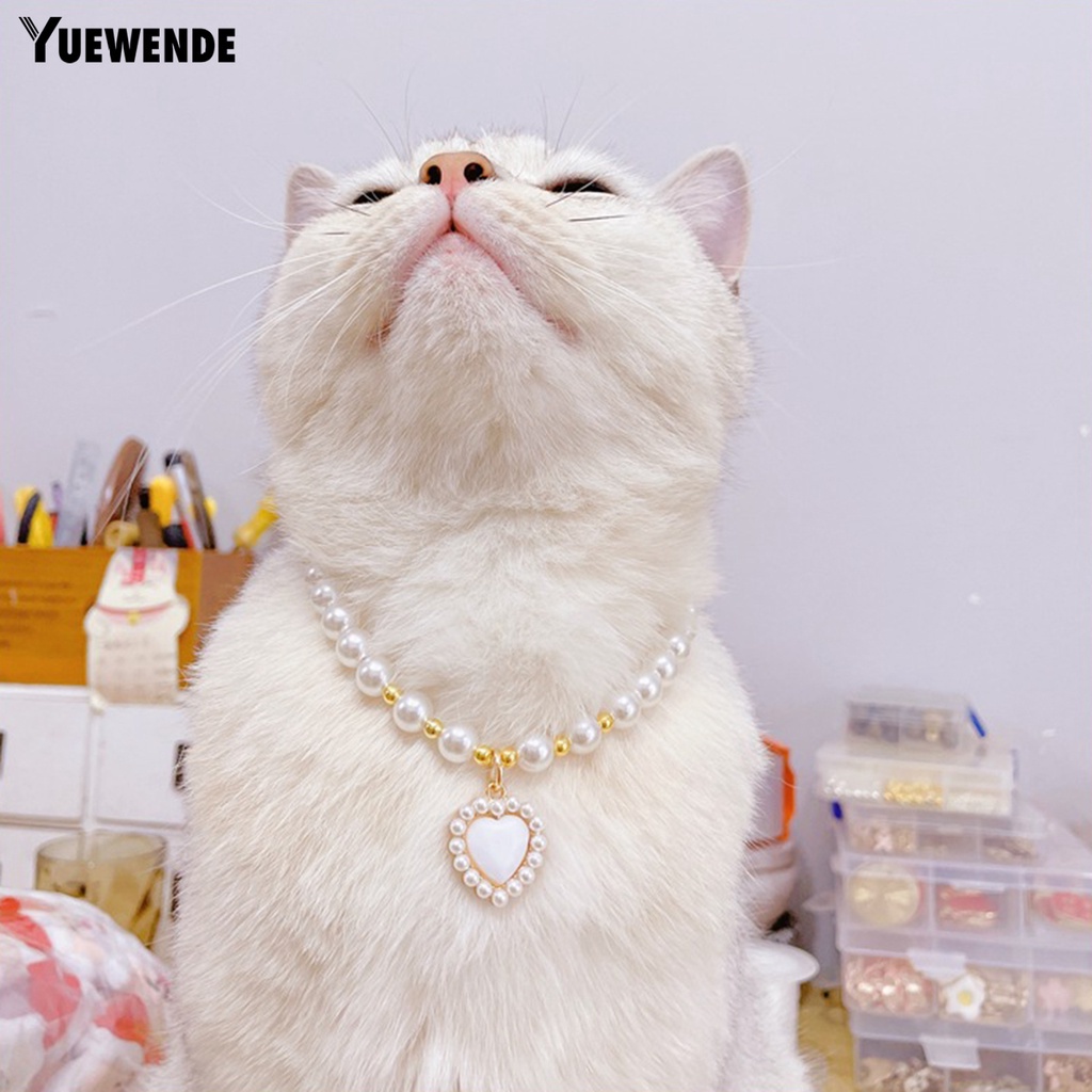 Yr.t Vòng Cổ Ngọc Trai Nhân Tạo Siêu Nhẹ Không Gây Kích Ứng Có Khóa Tôm Hùm Bằng Nhựa Resin Cho Thú Cưng