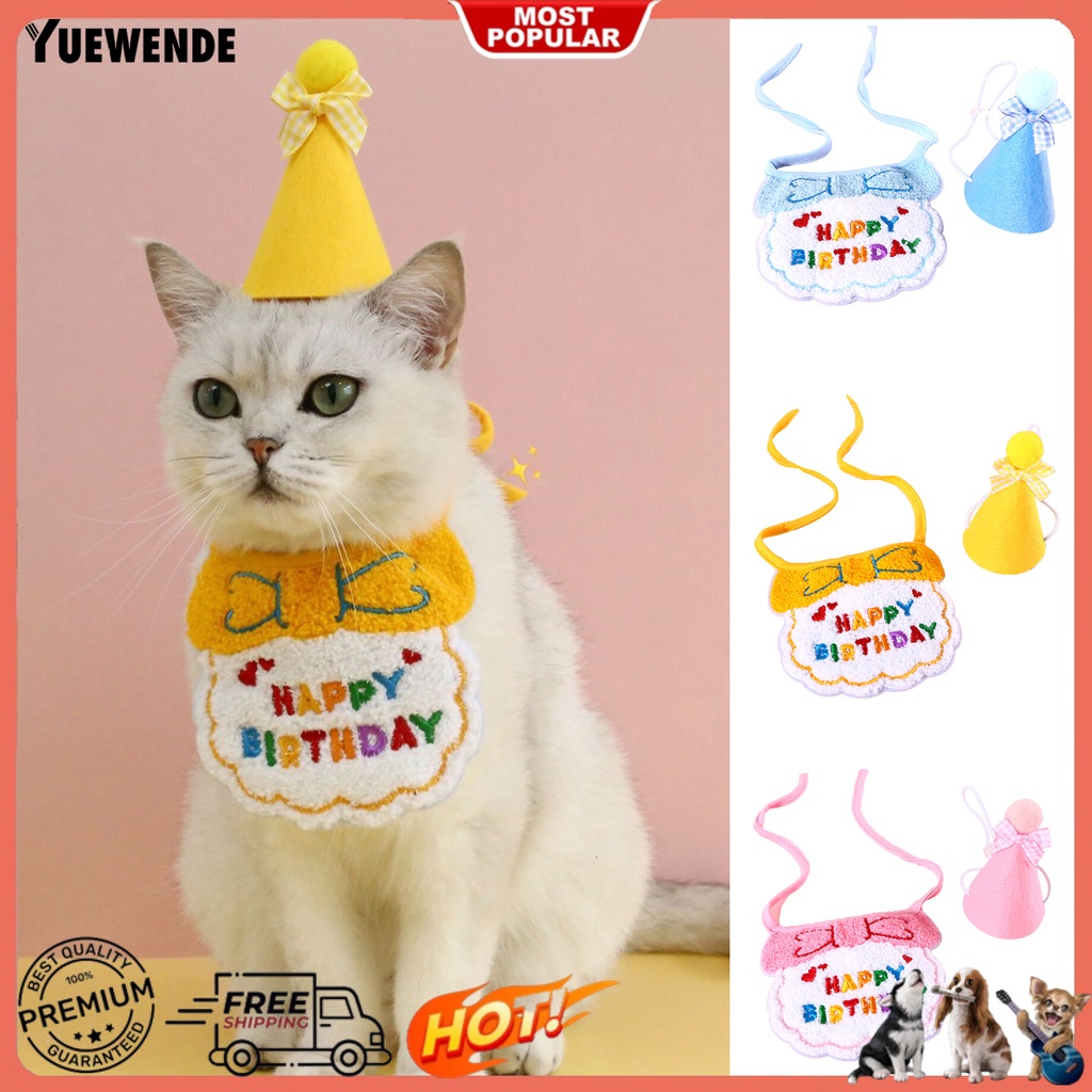 Yr.t 1 Bộ Yếm Siêu Mềm Chống Mài Mòn Chủ Đề Sinh Nhật Cho Thú Cưng