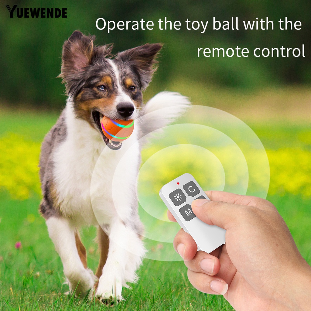 Đồ Chơi Bóng Xoay Tự Động Chống Cắn Chống Thấm Nước Có Thể Sạc Lại Bằng Cổng USB Và Điều Khiển Từ Xa Màu Sắc Dành Cho Cún Cưng