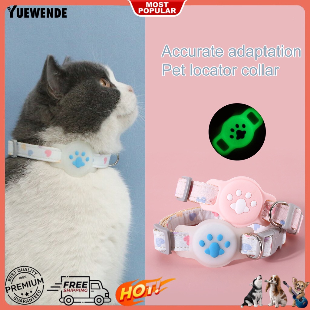 Bộ Vòng Cổ Chống Thất Lạc Cho Thú Cưng Bằng Silicon Màu Dạ Quang Có Thể Điều Chỉnh Kích Cỡ 1 Bộ