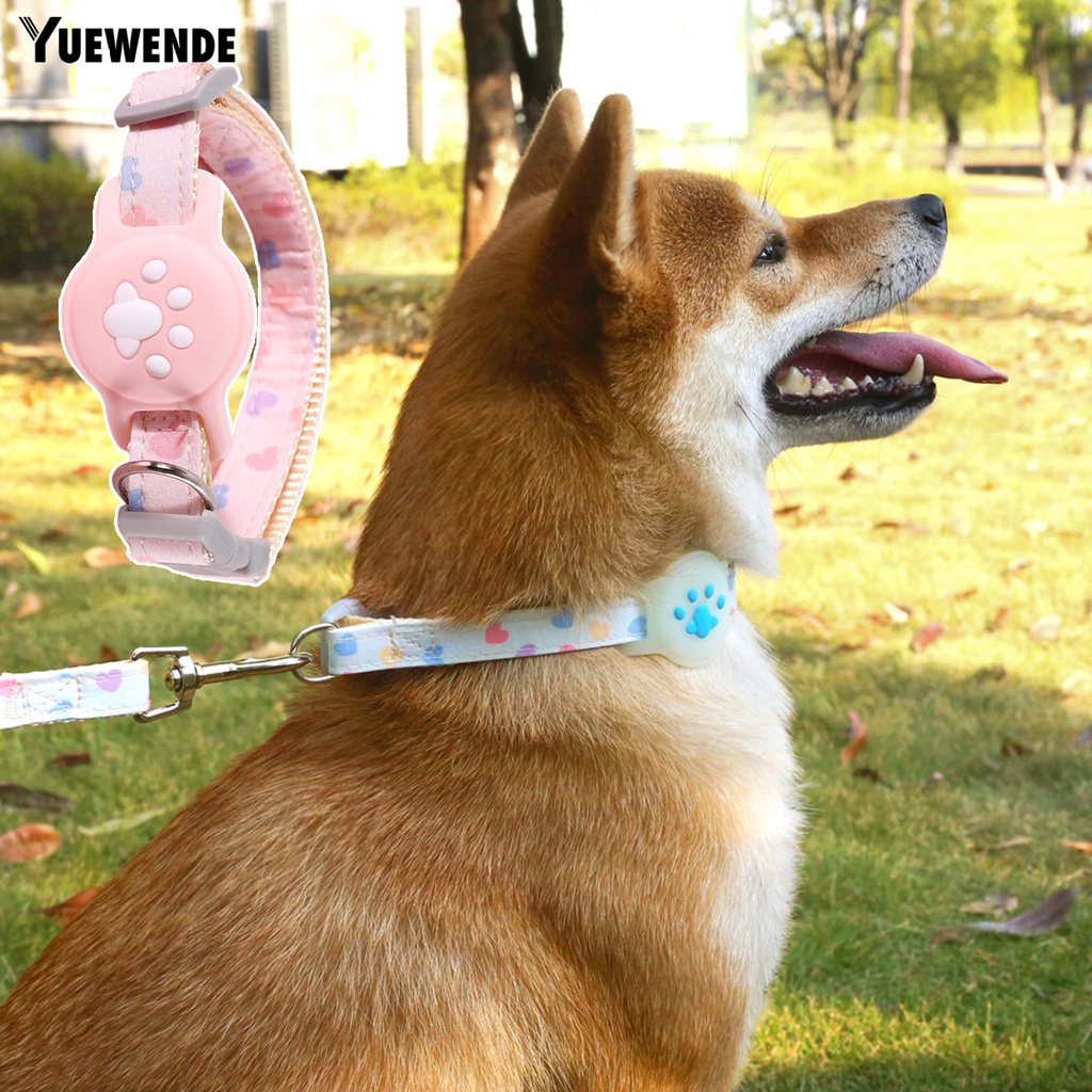 Bộ Vòng Cổ Chống Thất Lạc Cho Thú Cưng Bằng Silicon Màu Dạ Quang Có Thể Điều Chỉnh Kích Cỡ 1 Bộ