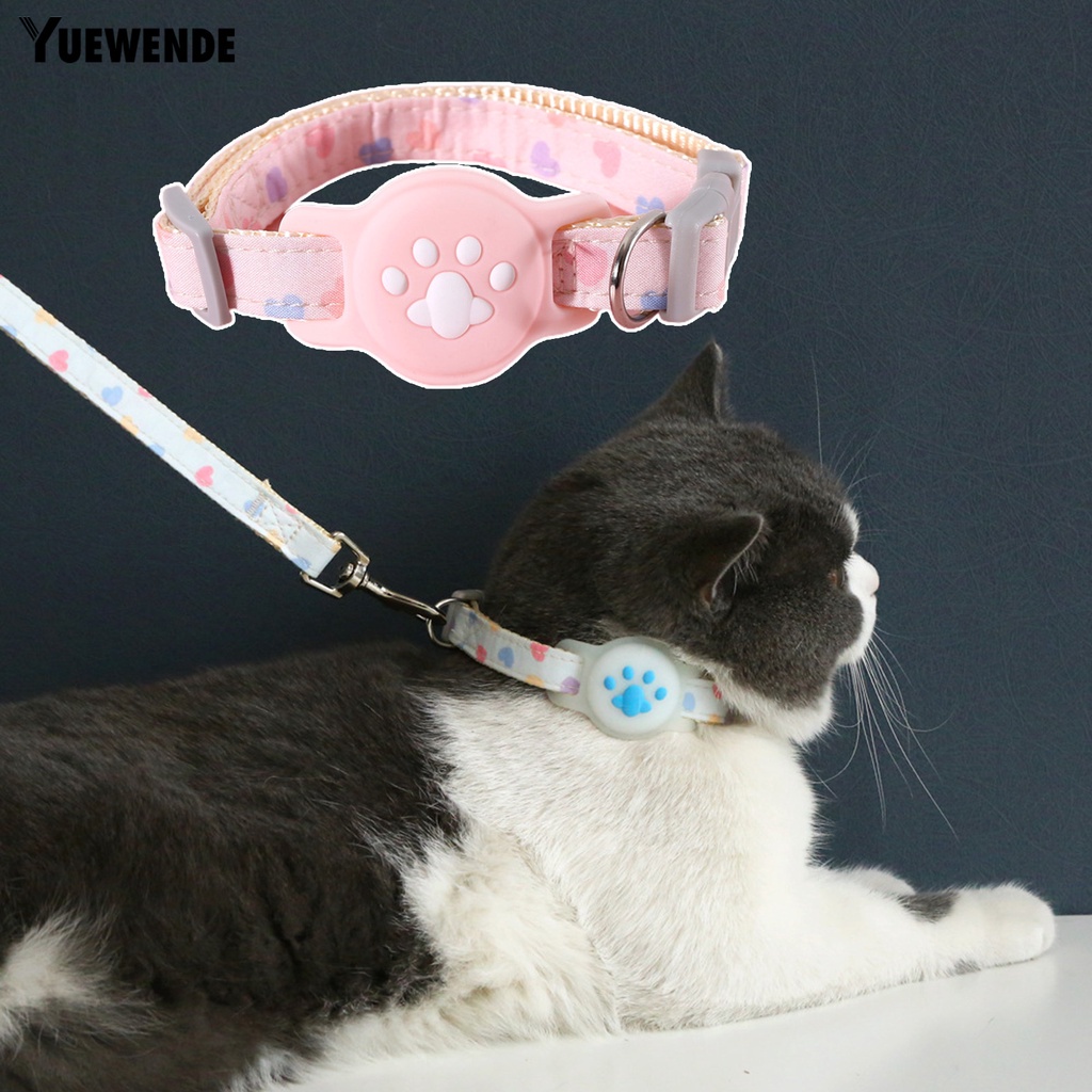 Bộ Vòng Cổ Chống Thất Lạc Cho Thú Cưng Bằng Silicon Màu Dạ Quang Có Thể Điều Chỉnh Kích Cỡ 1 Bộ