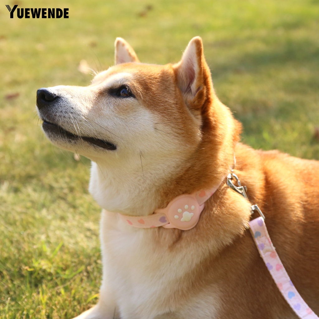 Bộ Vòng Cổ Chống Thất Lạc Cho Thú Cưng Bằng Silicon Màu Dạ Quang Có Thể Điều Chỉnh Kích Cỡ 1 Bộ