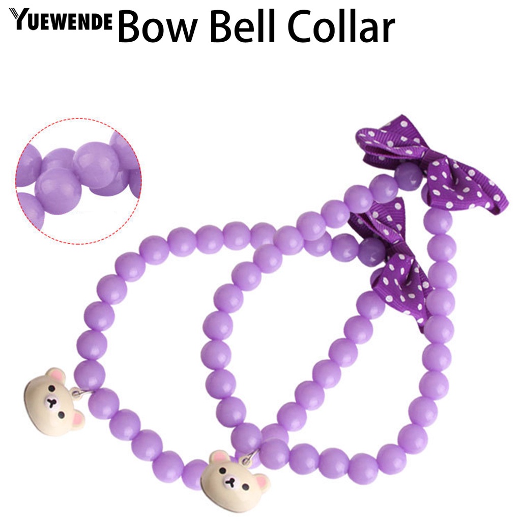 Vòng Cổ Gắn Hạt Nơ In Họa Tiết Chấm Bi / Đầu Gấu Hoạt Hình Dùng Làm Đạo Cụ Chụp Ảnh Cho Thú Cưng