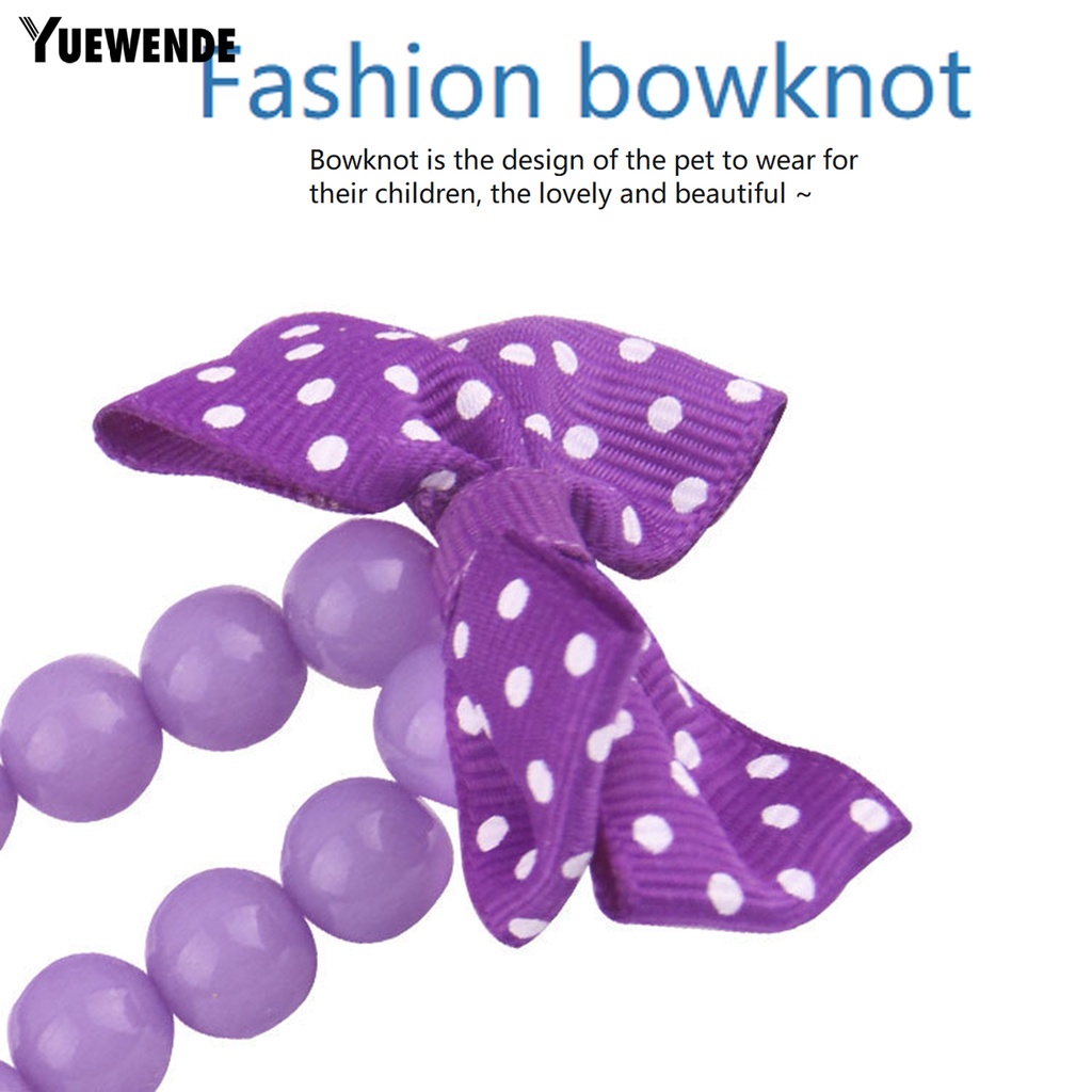 Vòng Cổ Gắn Hạt Nơ In Họa Tiết Chấm Bi / Đầu Gấu Hoạt Hình Dùng Làm Đạo Cụ Chụp Ảnh Cho Thú Cưng