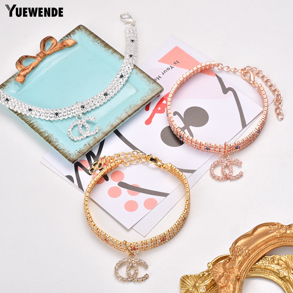 Vòng Cổ Đính Đá Lấp Lánh YR.T Có Khóa Tôm Hùm Màu Sắc Thân Thiện Với Da Cho Thú Cưng Chụp Ảnh