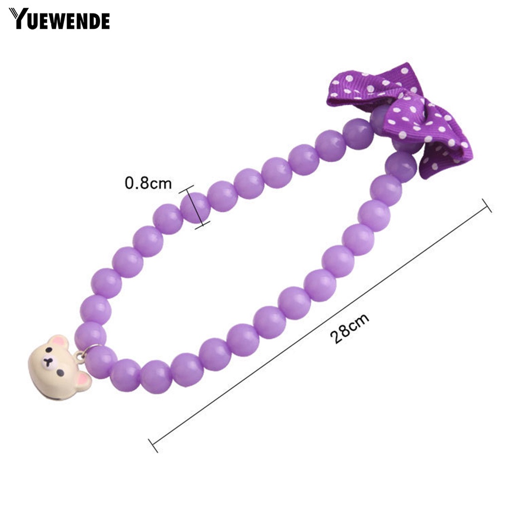 Vòng Cổ Gắn Hạt Nơ In Họa Tiết Chấm Bi / Đầu Gấu Hoạt Hình Dùng Làm Đạo Cụ Chụp Ảnh Cho Thú Cưng