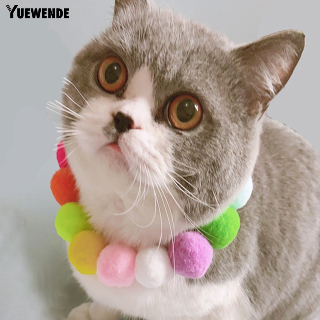 Vòng Cổ Gắn Quả Bông Nhiều Màu Sắc Dành Cho Thú Cưng Chụp Ảnh