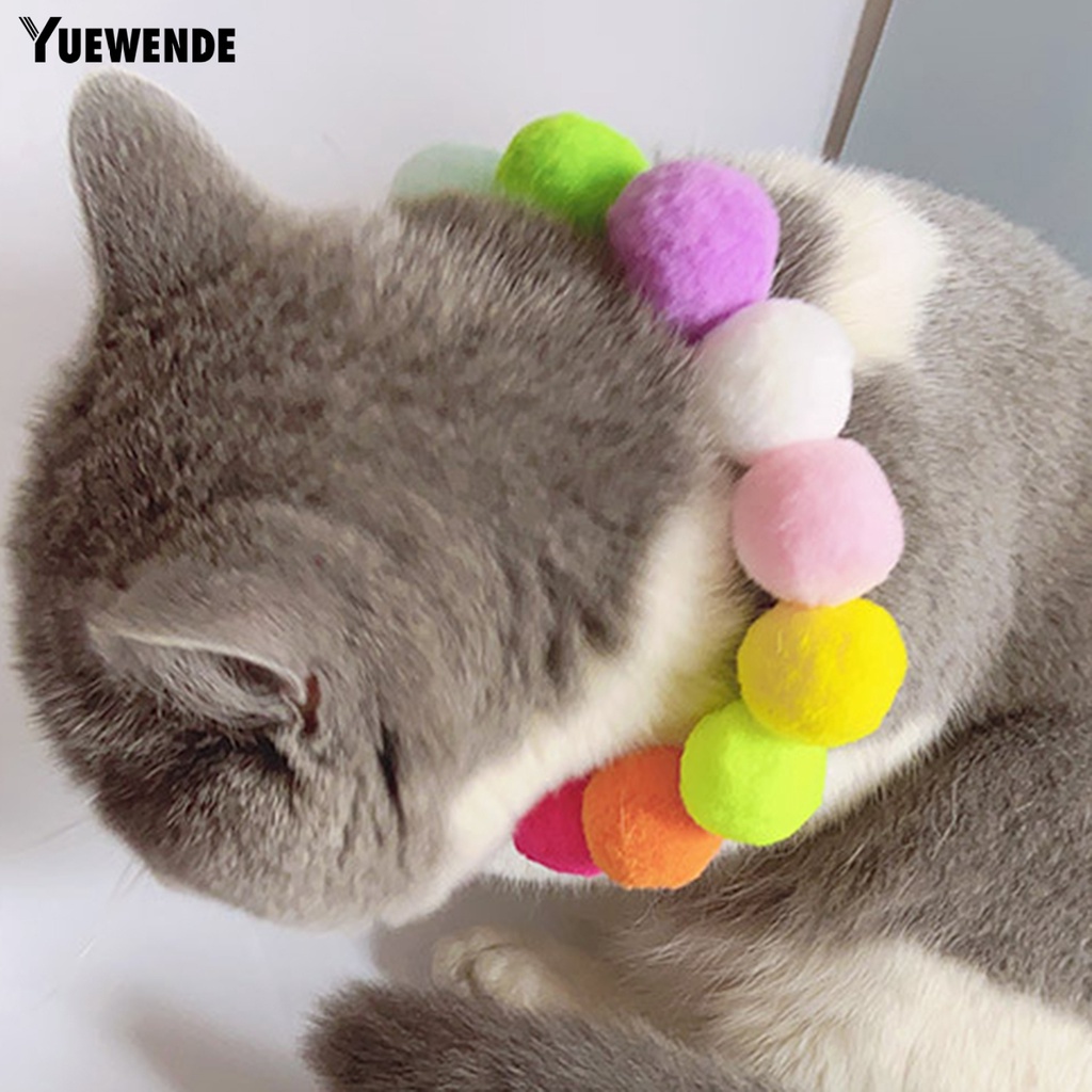 Vòng Cổ Gắn Quả Bông Nhiều Màu Sắc Dành Cho Thú Cưng Chụp Ảnh