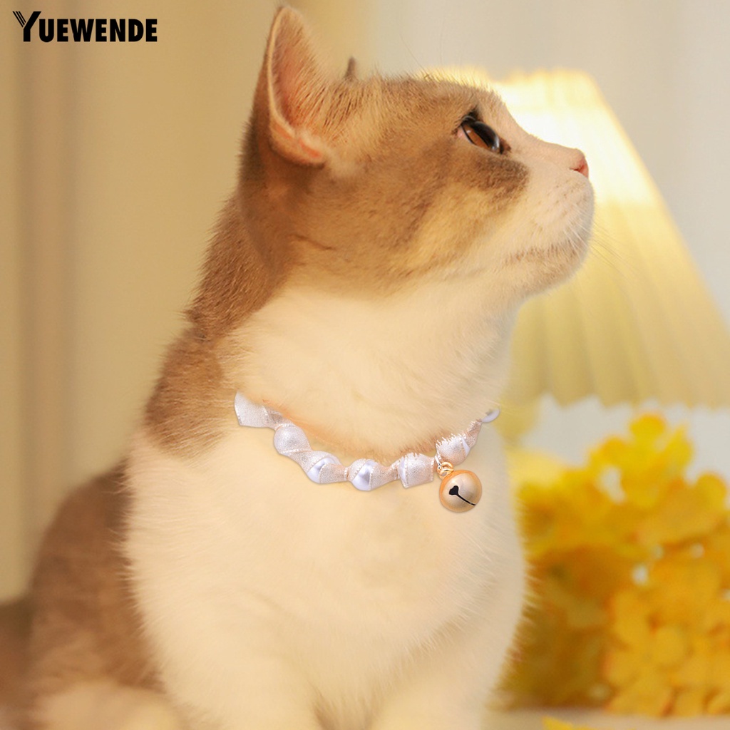 Vòng Cổ Mềm Mại Thoải Mái Gắn Chuông Và Ngọc Trai Giả Dành Cho Thú Cưng
