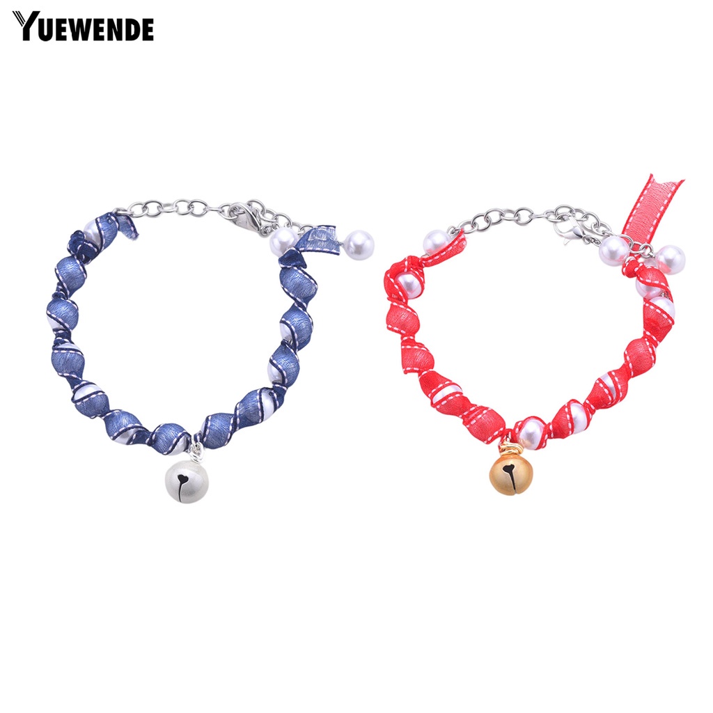 Vòng Cổ Mềm Mại Thoải Mái Gắn Chuông Và Ngọc Trai Giả Dành Cho Thú Cưng