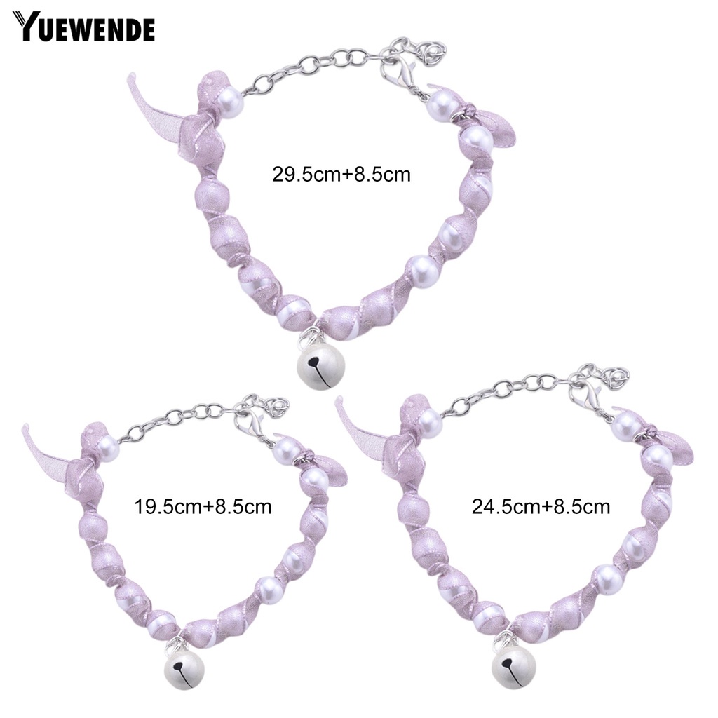 Vòng Cổ Mềm Mại Thoải Mái Gắn Chuông Và Ngọc Trai Giả Dành Cho Thú Cưng