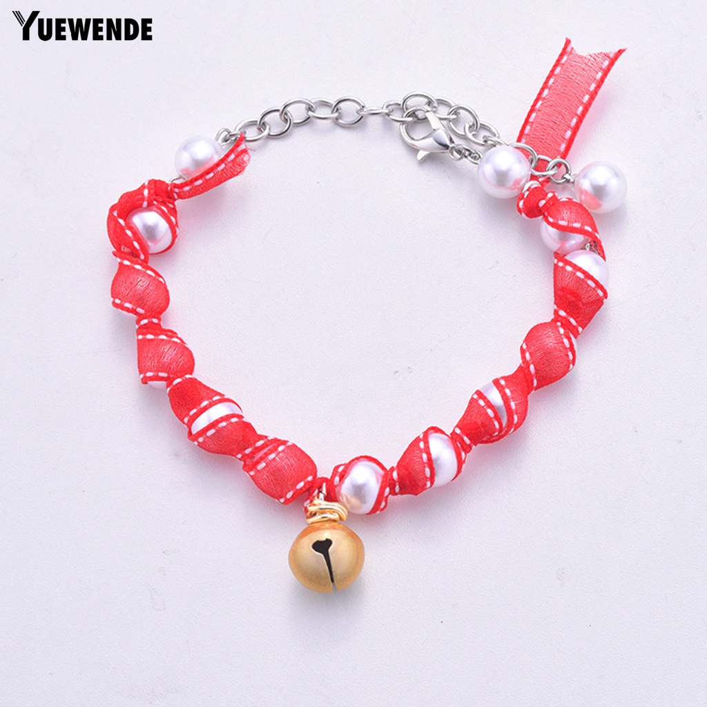 Vòng Cổ Mềm Mại Thoải Mái Gắn Chuông Và Ngọc Trai Giả Dành Cho Thú Cưng