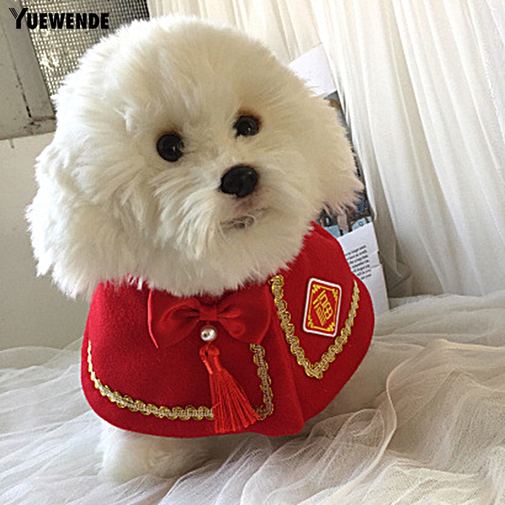 Yr.t Áo Choàng Thiết Kế Tua Rua Có Thể Giặt Được Với Vải Màu Sáng Trang Trí Giáng Sinh Năm Mới Dành Cho Thú Cưng