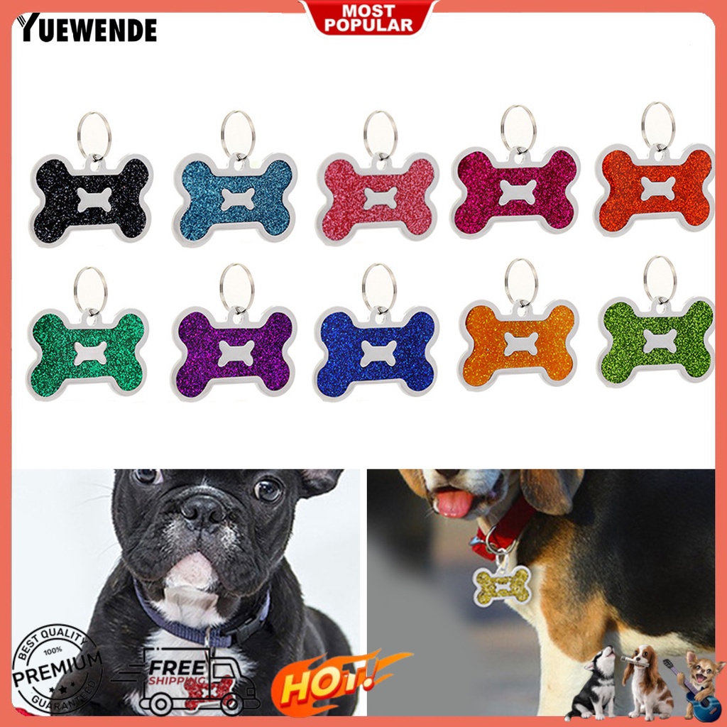 Set 2 Mặt Dây Chuyền Bằng Hợp Kim Màu Sắc Sống Động Độ Bền Cao Trang Trí Thẻ ID Cho Thú Cưng