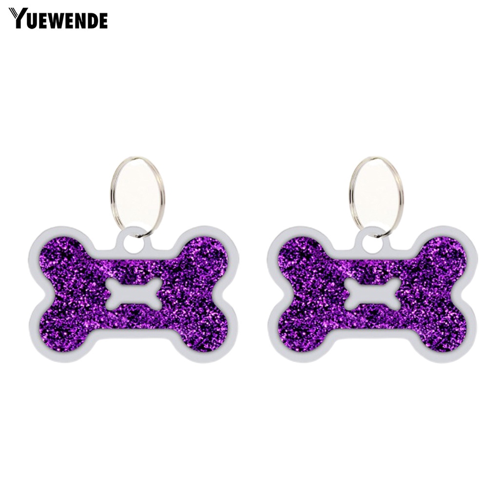 Set 2 Mặt Dây Chuyền Bằng Hợp Kim Màu Sắc Sống Động Độ Bền Cao Trang Trí Thẻ ID Cho Thú Cưng