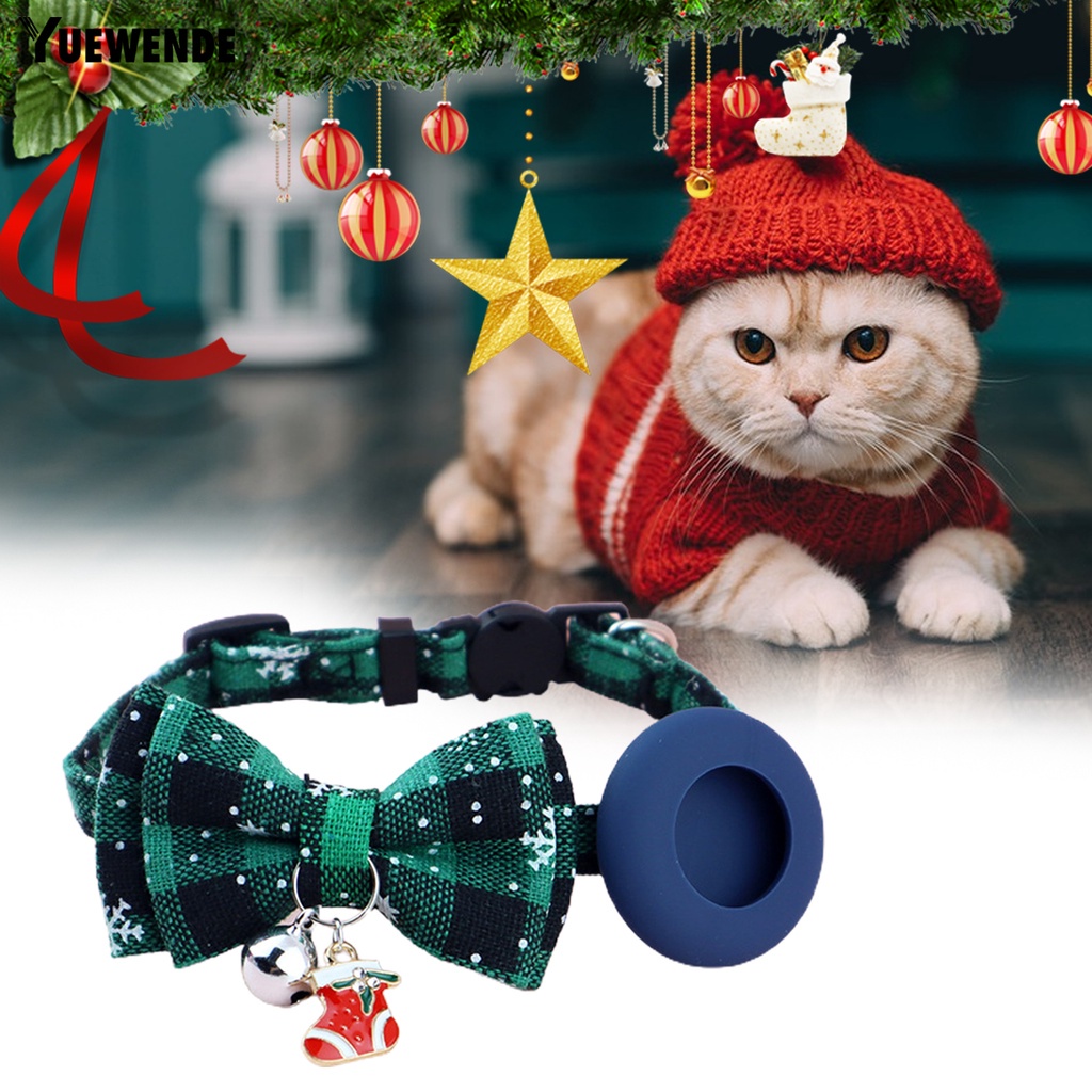 Yr.t Vòng Đeo Cổ Thú Cưng Bằng Polyester Siêu Mềm Chống Mài Mòn Dễ Điều Chỉnh Họa Tiết Thắt Nơ Phong Cách Giáng Sinh