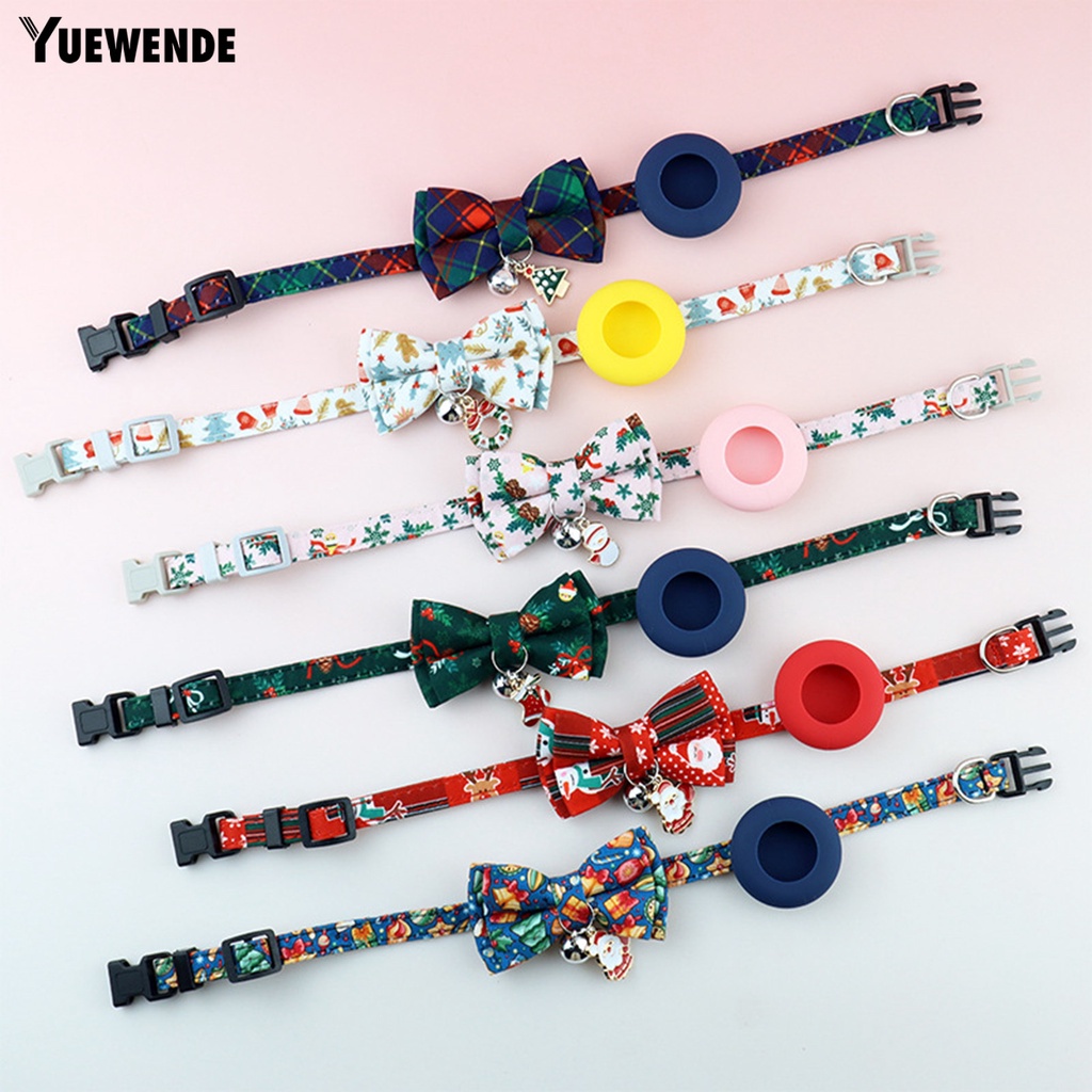 Yr.t Vòng Đeo Cổ Thú Cưng Bằng Polyester Siêu Mềm Chống Mài Mòn Dễ Điều Chỉnh Họa Tiết Thắt Nơ Phong Cách Giáng Sinh