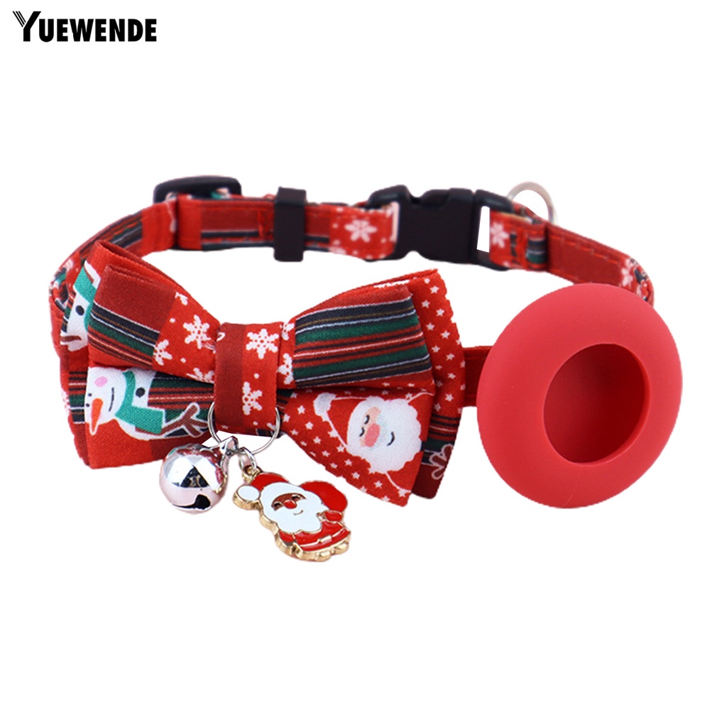 Yr.t Vòng Đeo Cổ Thú Cưng Bằng Polyester Siêu Mềm Chống Mài Mòn Dễ Điều Chỉnh Họa Tiết Thắt Nơ Phong Cách Giáng Sinh