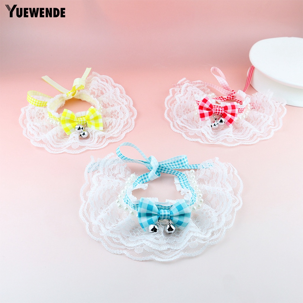 Yr.t Vòng Cổ Polyester Siêu Mềm Thắt Nơ Họa Tiết Kẻ Sọc Màu Sống Động Dễ Phối Đồ Có Chuông Cho Thú Cưng