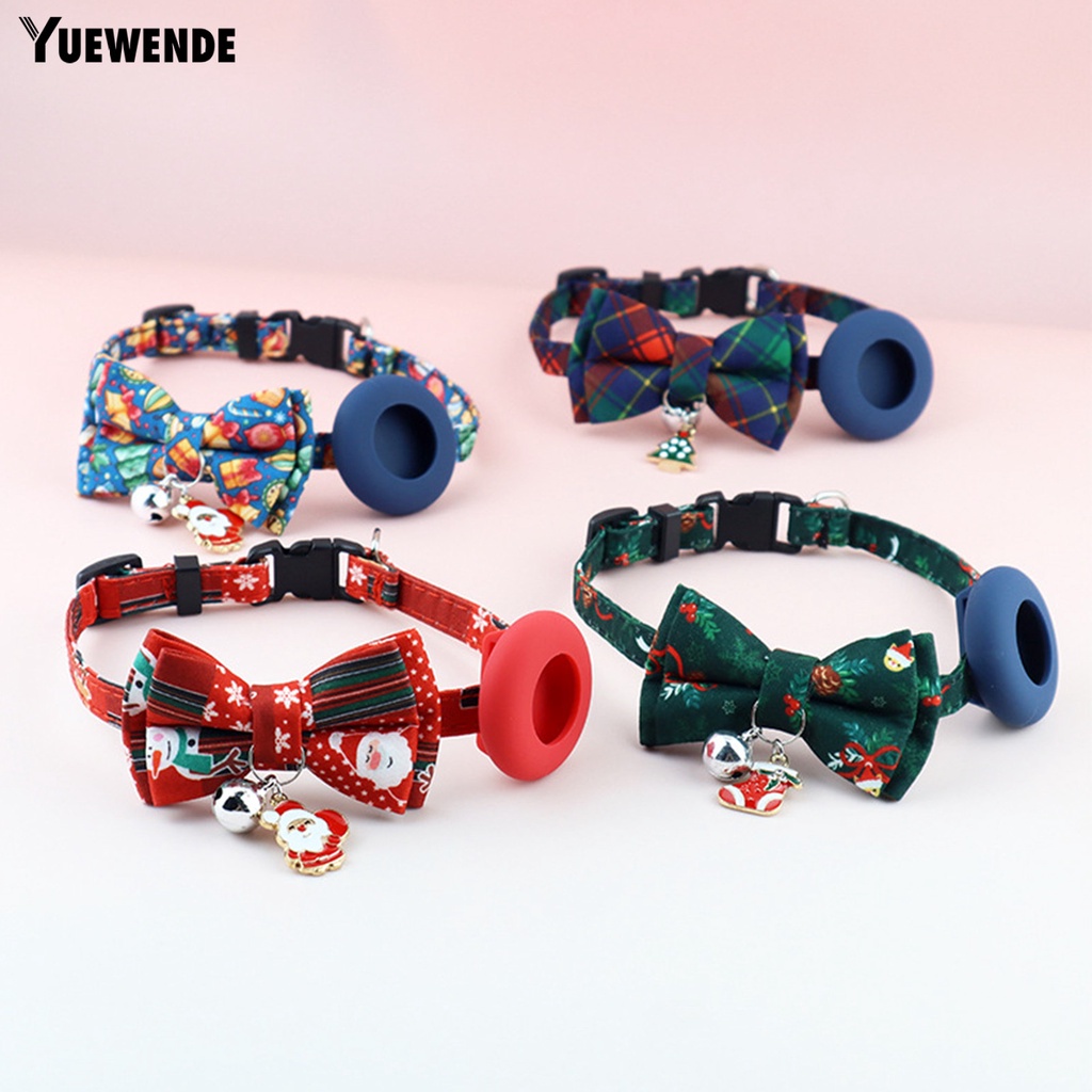 Yr.t Vòng Đeo Cổ Thú Cưng Bằng Polyester Siêu Mềm Chống Mài Mòn Dễ Điều Chỉnh Họa Tiết Thắt Nơ Phong Cách Giáng Sinh