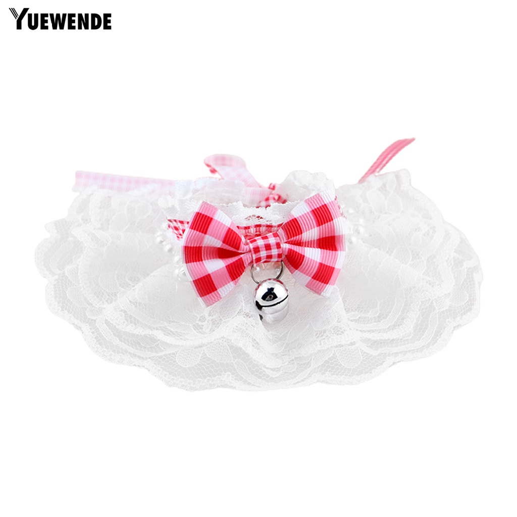 Yr.t Vòng Cổ Polyester Siêu Mềm Thắt Nơ Họa Tiết Kẻ Sọc Màu Sống Động Dễ Phối Đồ Có Chuông Cho Thú Cưng