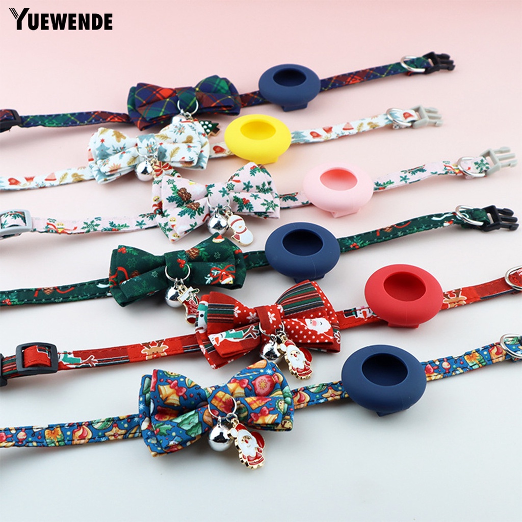 Yr.t Vòng Đeo Cổ Thú Cưng Bằng Polyester Siêu Mềm Chống Mài Mòn Dễ Điều Chỉnh Họa Tiết Thắt Nơ Phong Cách Giáng Sinh