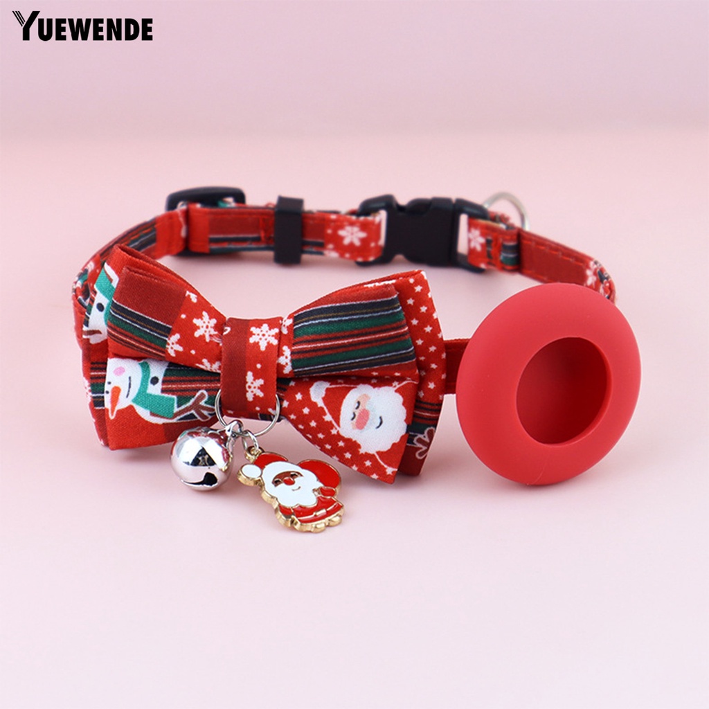 Yr.t Vòng Đeo Cổ Thú Cưng Bằng Polyester Siêu Mềm Chống Mài Mòn Dễ Điều Chỉnh Họa Tiết Thắt Nơ Phong Cách Giáng Sinh