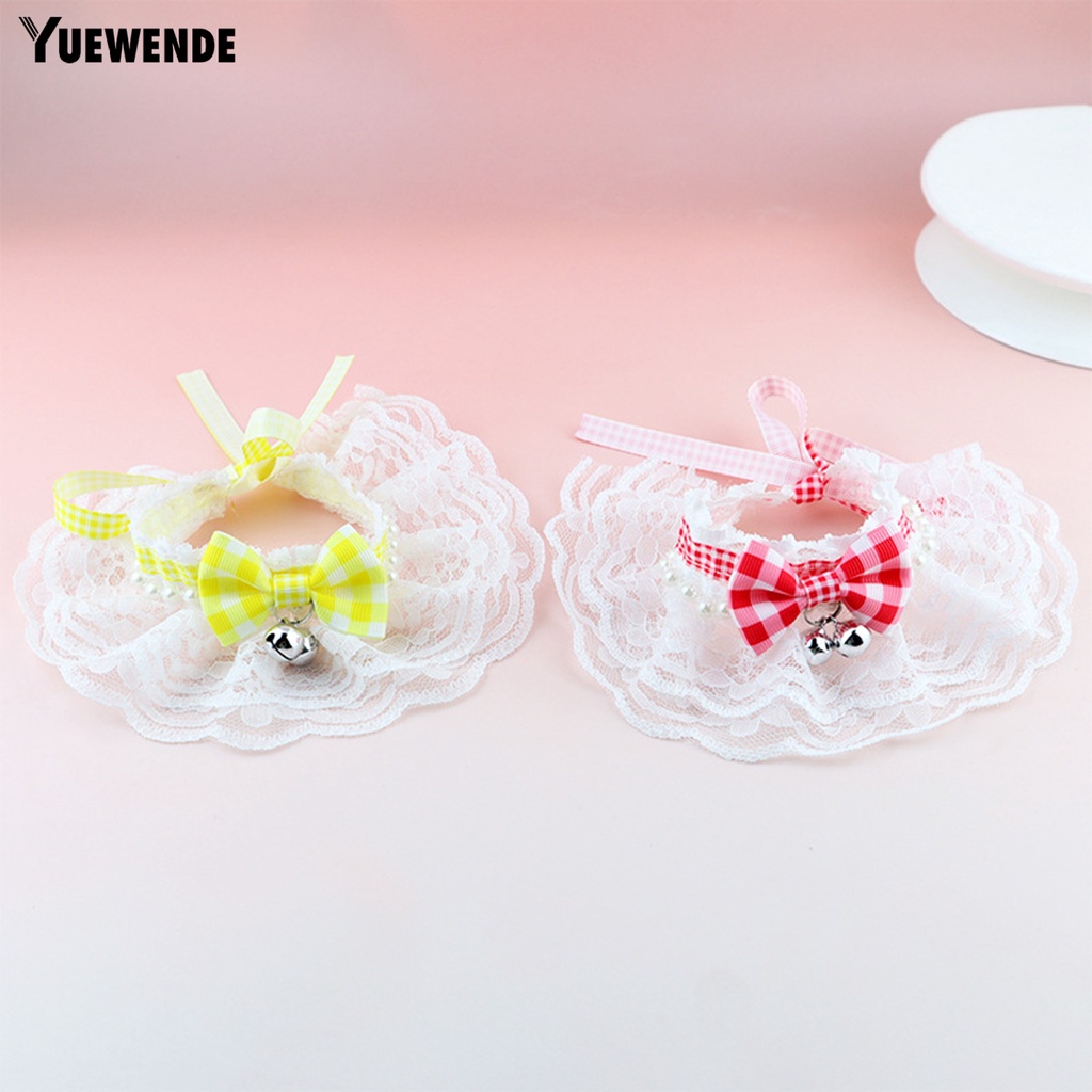 Yr.t Vòng Cổ Polyester Siêu Mềm Thắt Nơ Họa Tiết Kẻ Sọc Màu Sống Động Dễ Phối Đồ Có Chuông Cho Thú Cưng
