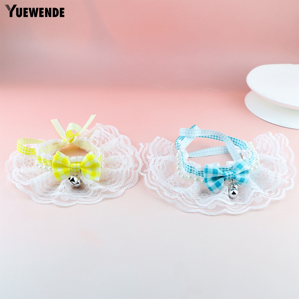 Yr.t Vòng Cổ Polyester Siêu Mềm Thắt Nơ Họa Tiết Kẻ Sọc Màu Sống Động Dễ Phối Đồ Có Chuông Cho Thú Cưng