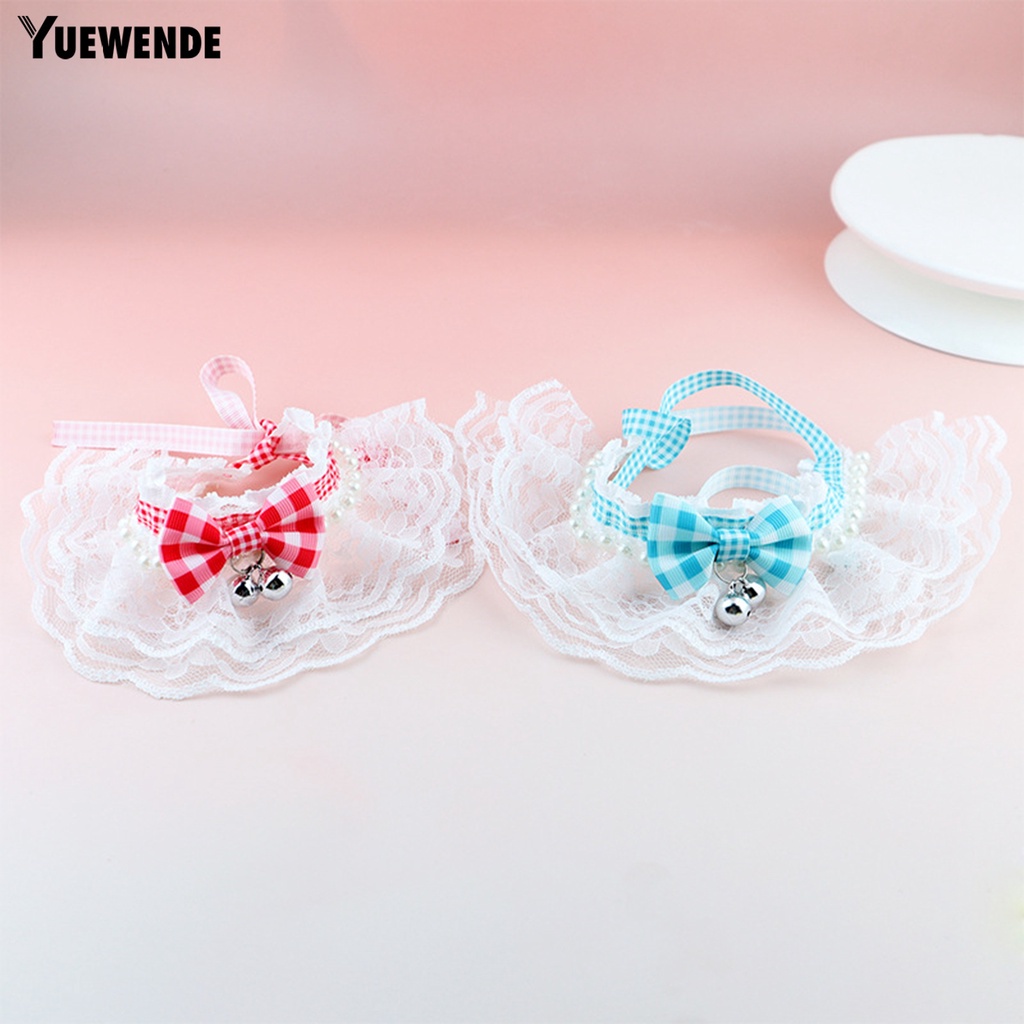 Yr.t Vòng Cổ Polyester Siêu Mềm Thắt Nơ Họa Tiết Kẻ Sọc Màu Sống Động Dễ Phối Đồ Có Chuông Cho Thú Cưng