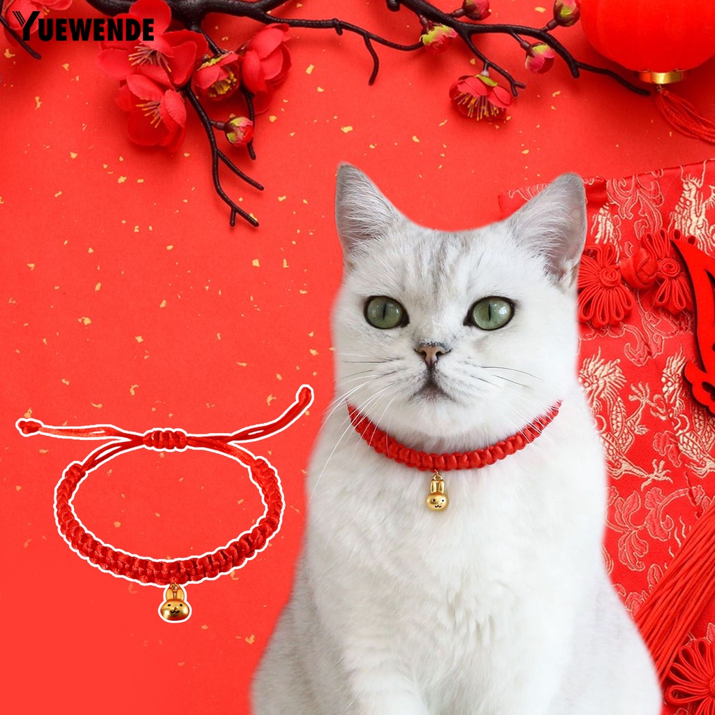 Vòng Cổ Bằng Polyester Màu Đỏ Họa Tiết Hoạt Hình Phong Cách Trung Hoa Cho Cún Cưng