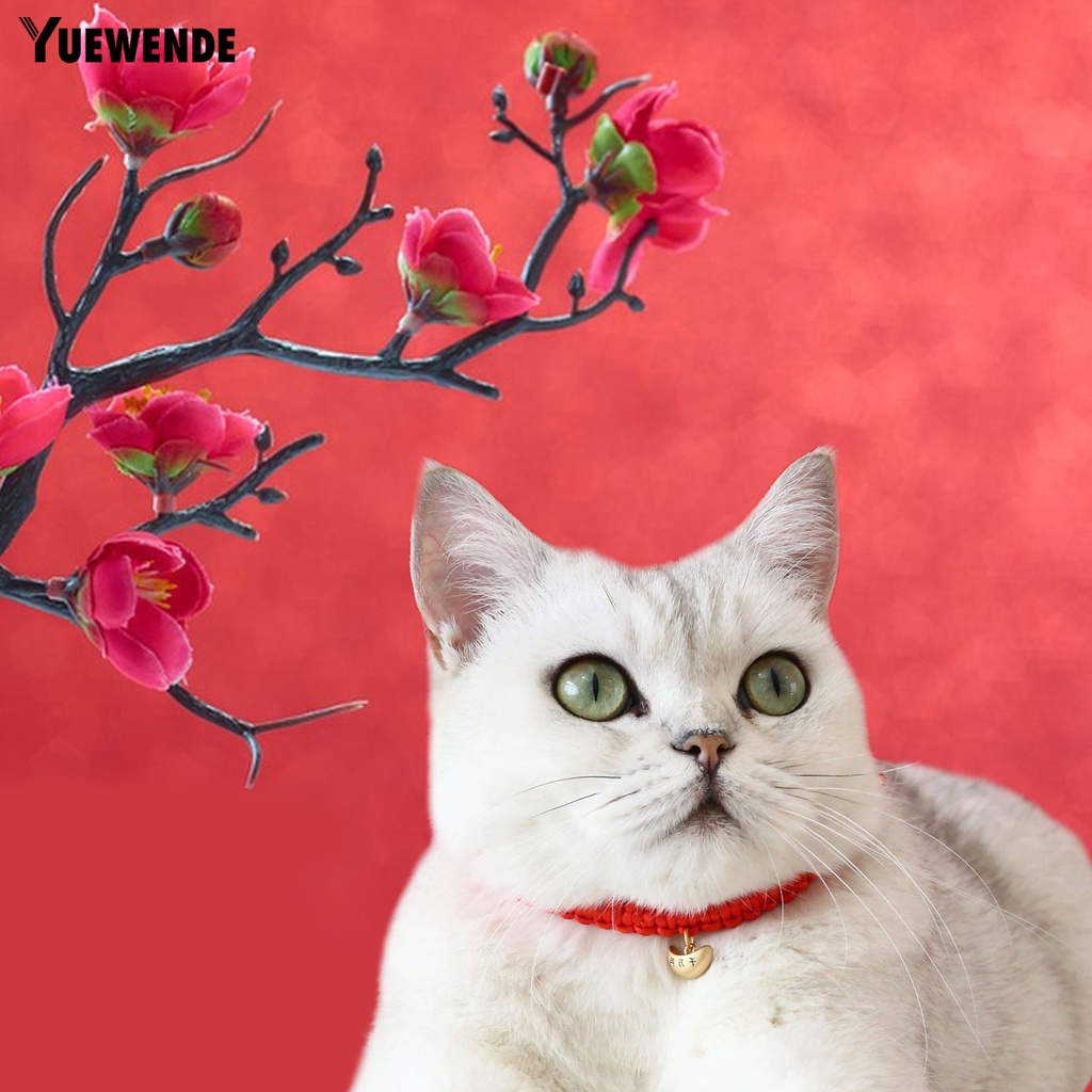 Vòng Cổ Bằng Polyester Màu Đỏ Họa Tiết Hoạt Hình Phong Cách Trung Hoa Cho Cún Cưng