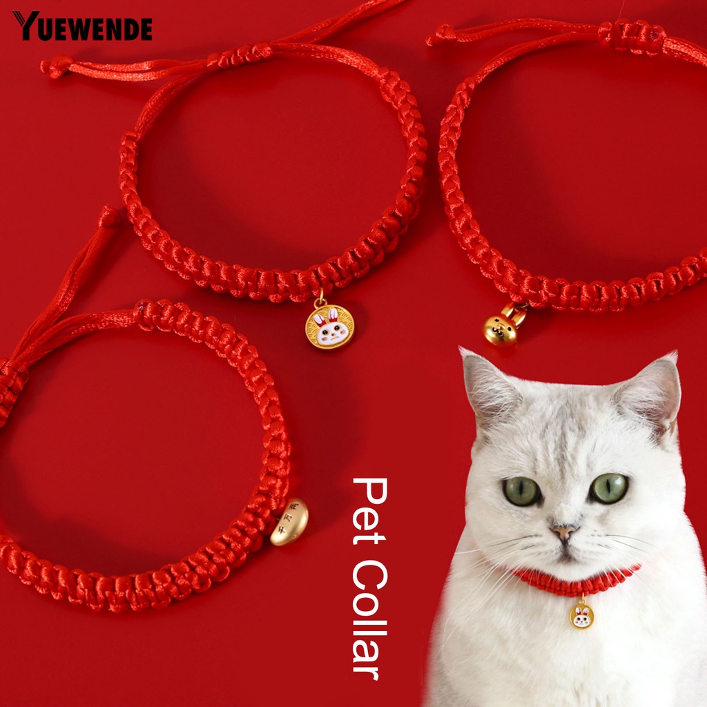 Vòng Cổ Bằng Polyester Màu Đỏ Họa Tiết Hoạt Hình Phong Cách Trung Hoa Cho Cún Cưng