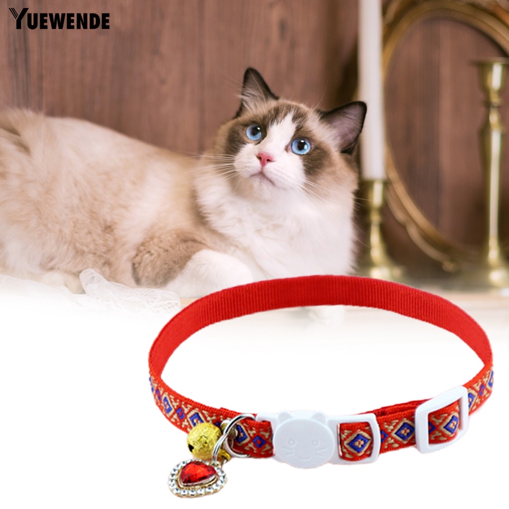 Yr.t Vòng Cổ Thú Cưng Bằng Polyester In Họa Tiết Trái Tim Nhiều Màu Dễ Tháo Gỡ Nhanh Chóng Chống Mài Mòn Thân Thiện Với Da