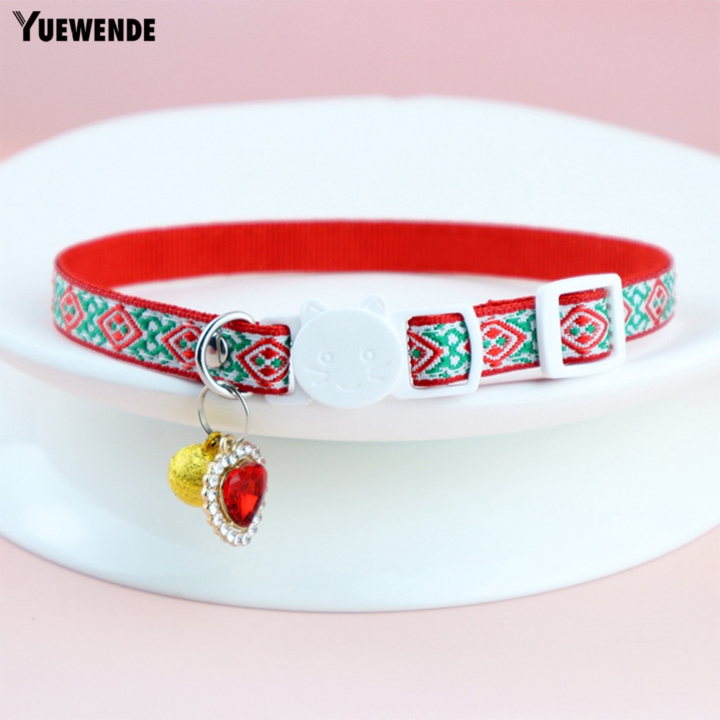 Yr.t Vòng Cổ Thú Cưng Bằng Polyester In Họa Tiết Trái Tim Nhiều Màu Dễ Tháo Gỡ Nhanh Chóng Chống Mài Mòn Thân Thiện Với Da