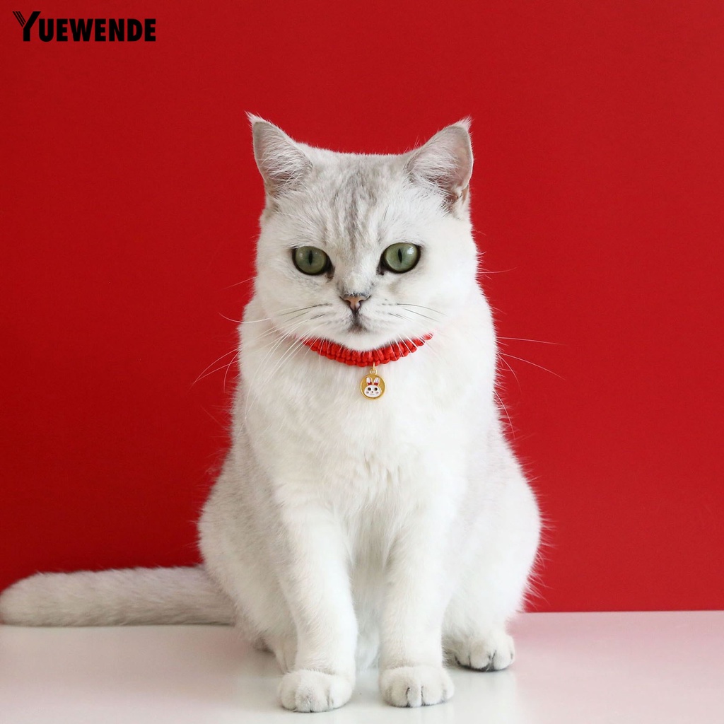 Vòng Cổ Bằng Polyester Màu Đỏ Họa Tiết Hoạt Hình Phong Cách Trung Hoa Cho Cún Cưng