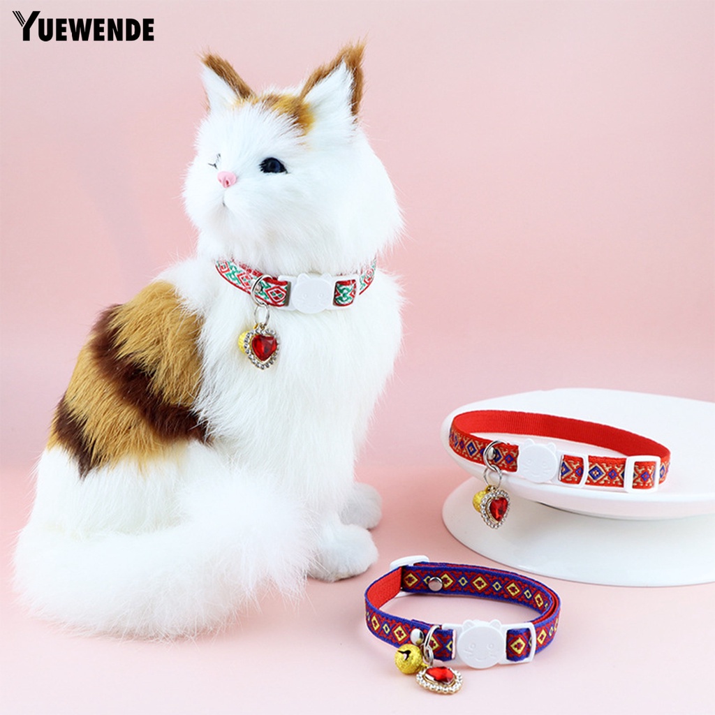 Yr.t Vòng Cổ Thú Cưng Bằng Polyester In Họa Tiết Trái Tim Nhiều Màu Dễ Tháo Gỡ Nhanh Chóng Chống Mài Mòn Thân Thiện Với Da