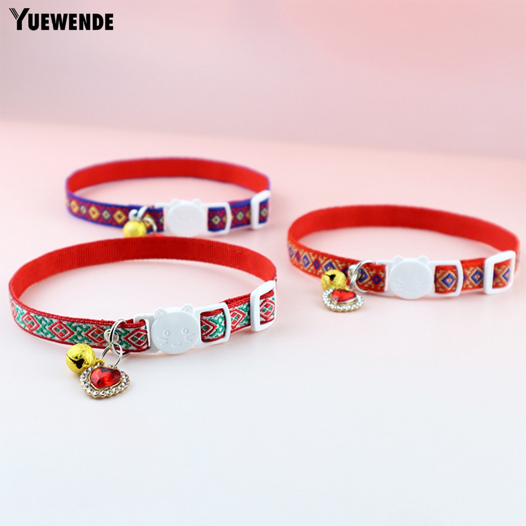 Yr.t Vòng Cổ Thú Cưng Bằng Polyester In Họa Tiết Trái Tim Nhiều Màu Dễ Tháo Gỡ Nhanh Chóng Chống Mài Mòn Thân Thiện Với Da