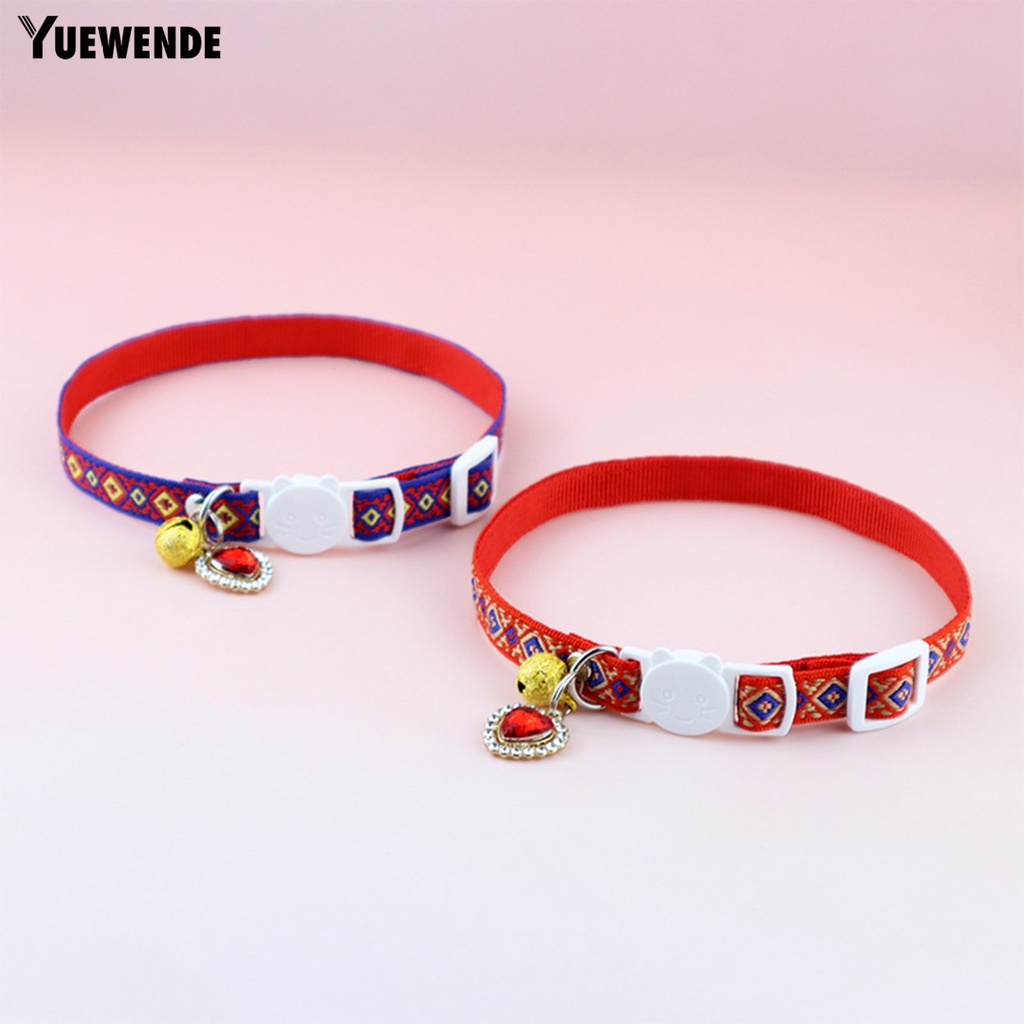 Yr.t Vòng Cổ Thú Cưng Bằng Polyester In Họa Tiết Trái Tim Nhiều Màu Dễ Tháo Gỡ Nhanh Chóng Chống Mài Mòn Thân Thiện Với Da