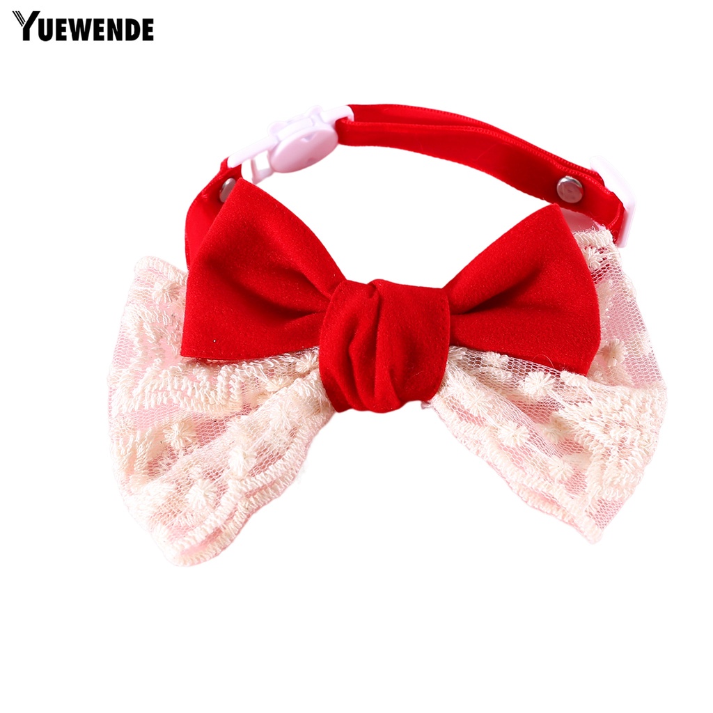 Vòng Cổ Bằng Vải Nhung Có Khóa Cài Thắt Nơ Chống Cắn Có Thể Điều Chỉnh Thoải Mái Dành Cho Thú Cưng Nhỏ