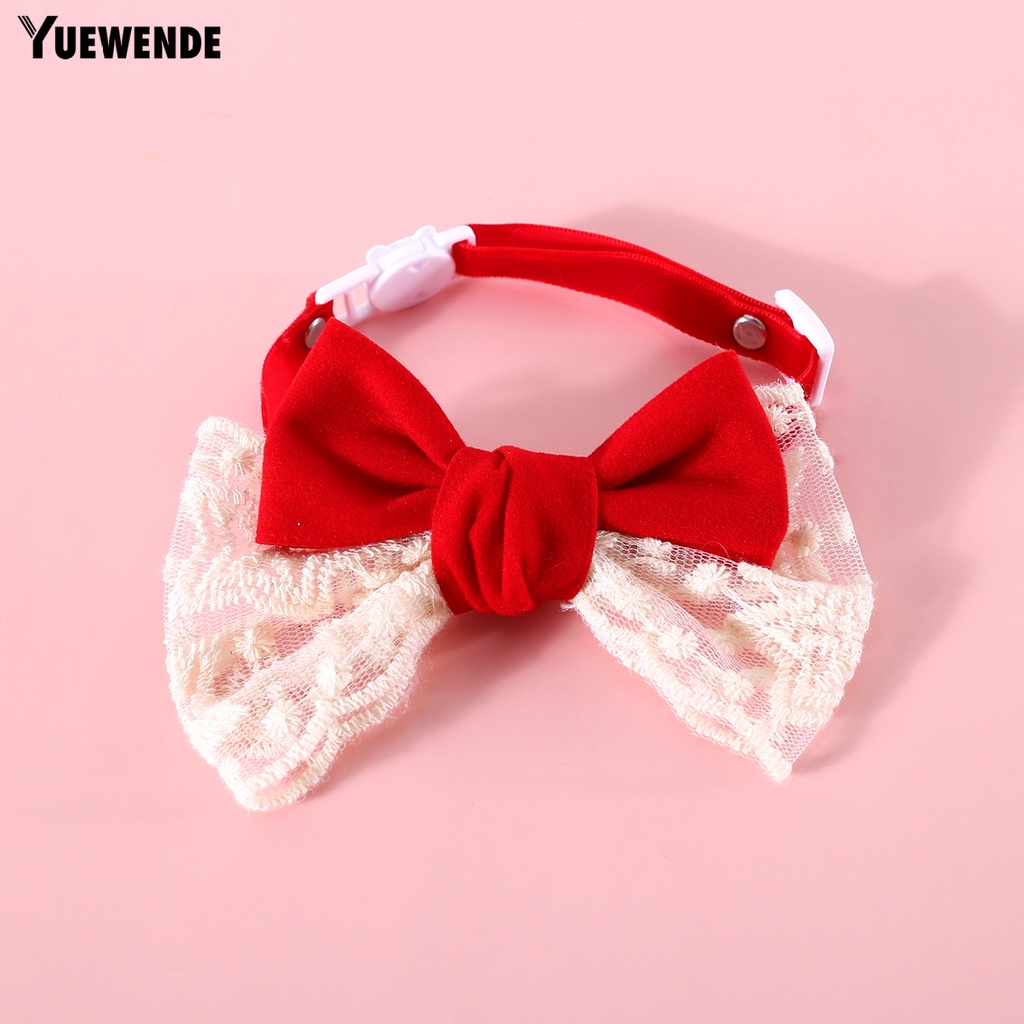 Vòng Cổ Bằng Vải Nhung Có Khóa Cài Thắt Nơ Chống Cắn Có Thể Điều Chỉnh Thoải Mái Dành Cho Thú Cưng Nhỏ