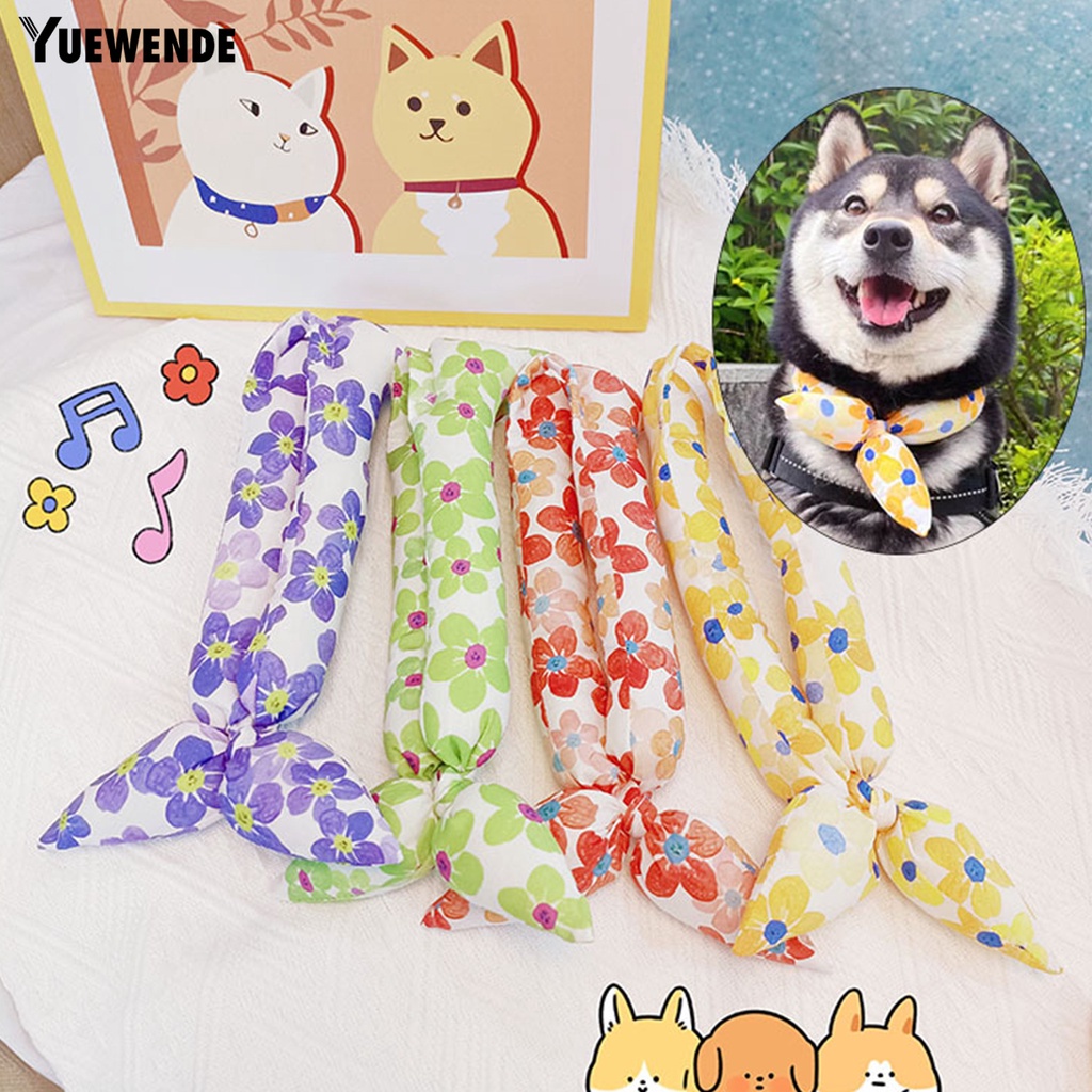 Yr.t Khăn Quàng Cổ Thú Cưng In Hoa Nhiều Màu Sắc Giàu Có Thể Điều Chỉnh Buộc Dây Trang Trí Chụp Ảnh