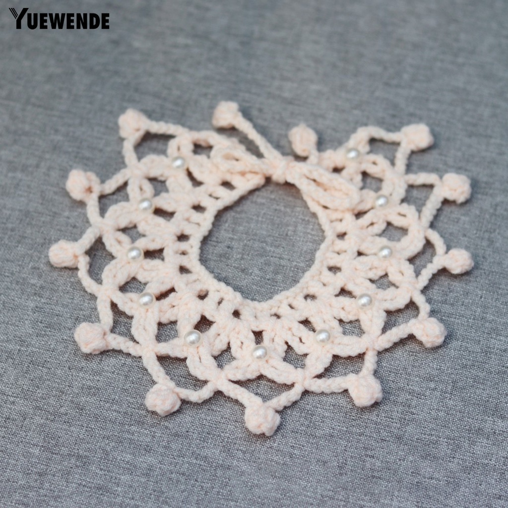 Yr.t Vòng Cổ Dệt Kim Đính Ngọc Trai Nhân Tạo Điều Chỉnh Được Chống Cắn Thoải Mái Mềm Mại Cho Thú Cưng