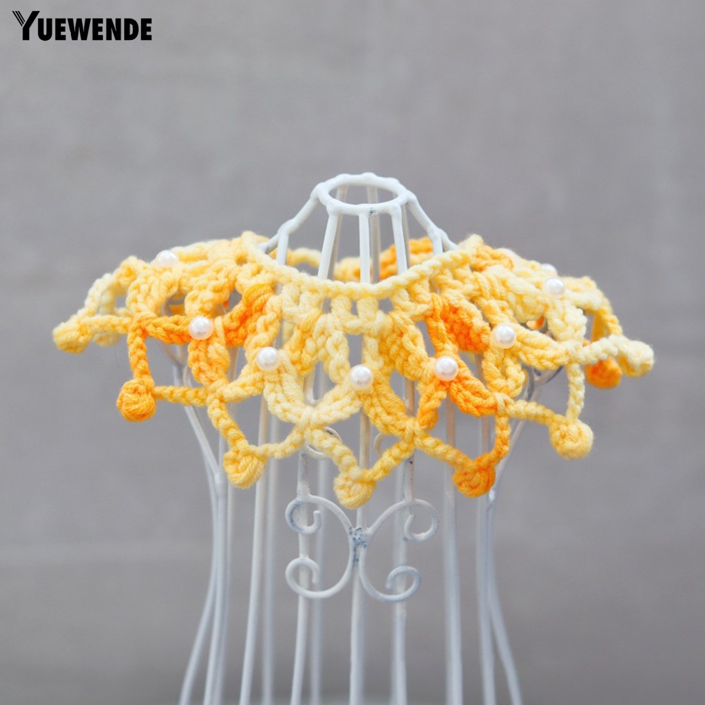 Yr.t Vòng Cổ Dệt Kim Đính Ngọc Trai Nhân Tạo Điều Chỉnh Được Chống Cắn Thoải Mái Mềm Mại Cho Thú Cưng